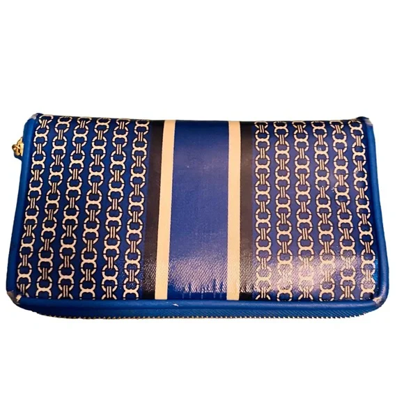 Tory Burch Gemini Link Royal Blue Continental Wallet